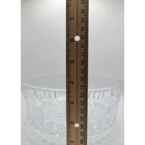 Vintage Arcoroc France Crystal Glass Serving Bowl 8" Diamond Starburst Diamond - Picture 8 of 8